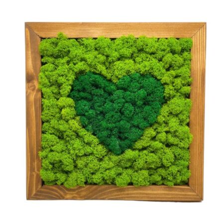 Machový obraz Srdce štvorec 25x25cm