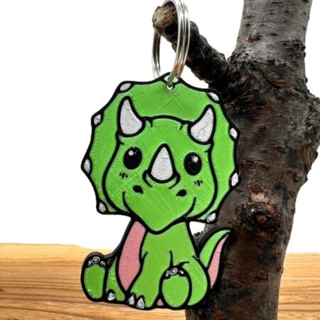 3D kľúčenka Triceratops Green