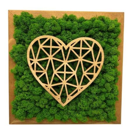 Machový obraz Geometrické srdce 30x30cm
