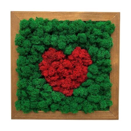 Machový obraz Srdce Red 25x25cm