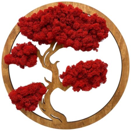 Machový obraz Bonsai 40cm Red